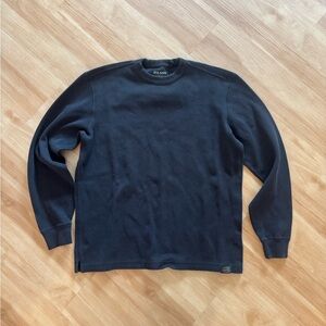 Filson Heavyweight Waffle Knit Crewneck Large Black Thermal Sweatshirt